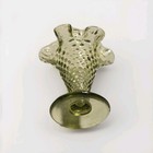 Fenton Green Glass Hobnail Small Cone Trumpet Shaped Fluted Vase  — photo 2