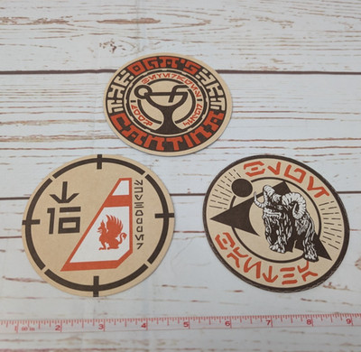 3 Disney Parks Star Wars Galaxy's Edge Oga's Cantina Paper Coasters