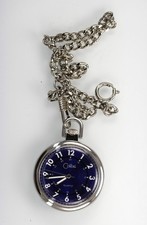 Colibri Men Watch Silver Stainless Steel WR Pocket Blue 13 1/2 in chain Quartz