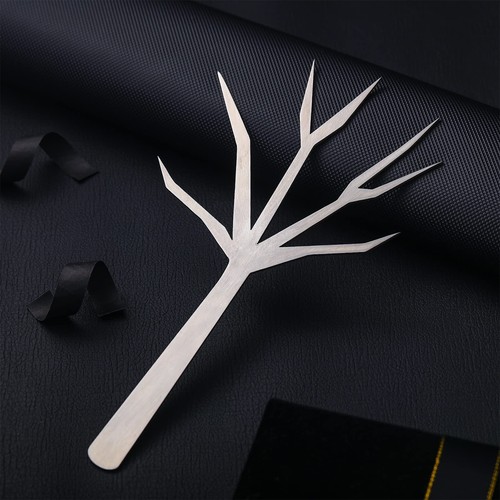 Baderke 4 pcs Bloody Mary Tree Branches Skewers Stainless Steel Silver - Picture 3 of 7