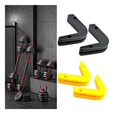 Estantes para mancuernas 2 piezas soporte para barra montado en la pared para gimnasio en casa