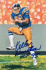 KELLEN WINSLOW SIGNED GOAL LINE ART CARD~FOOTBALL HALL OF FAME~HOF AUTO~CHARGERS