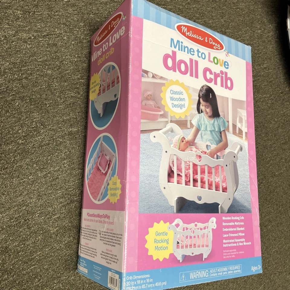 Melissa & Doug MTL Muñeca Mecedora de Madera Antigua Cuna Muy Buen Estado Nuevo en Caja* - Ver Desc Foto 4 de 4