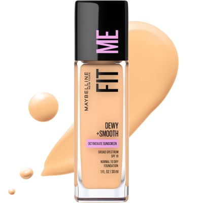 Maybelline Fit Me Dewy Foundation SPF 18 210 Sandy Beige 1 Fl Oz for Smooth Skin