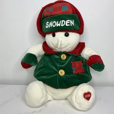 VTG SNOWDEN 23  Snowman Embroidered 1998 Vest Cap Mittens Large Stuffed Target