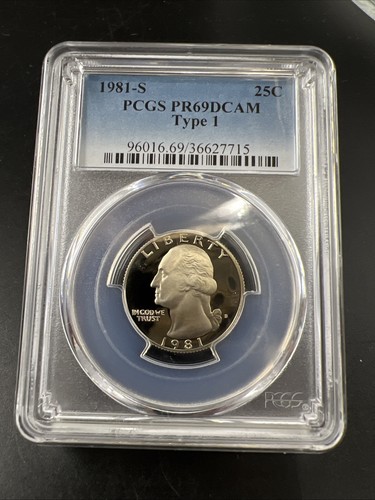1981 S Type 1 25c Clad Copper Nickel Washington Quarter Coin PCGS PR69 DCAM #864 - Picture 3 of 6