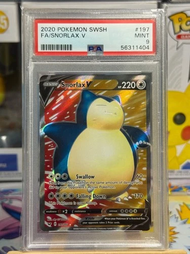 Snorlax V #197 Sword & Shield Base Full Art Pokemon PSA 9