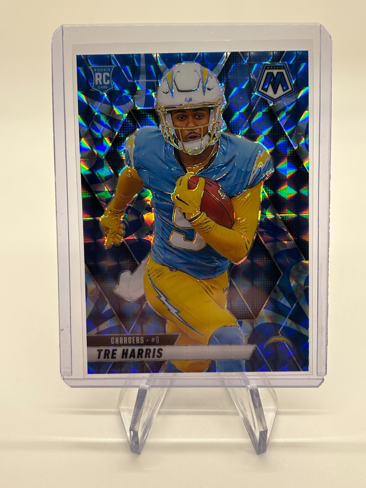 2025 Panini Mosaic Tre Harris Blue Reactive #326 Los Angeles Chargers RC