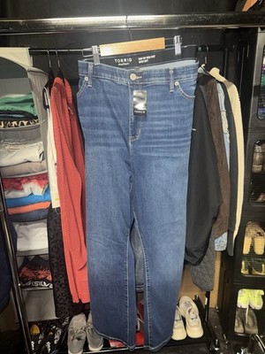 Torrid Crop Sky High Boot Super Soft High-Rise Jeans Womens 24 Dark Wash Stretch