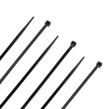 NavePoint 8 Inch Nylon Black Cable Ties 18 Lbs 100 Pack