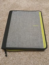 Mead Five Star Trapper Keeper Binder Folio Green, Gray,  Black Zipper Style