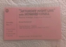 Saturday Night Live With Howard Cosell - Dress Rehearsal TV Ticket - RARE - 1976