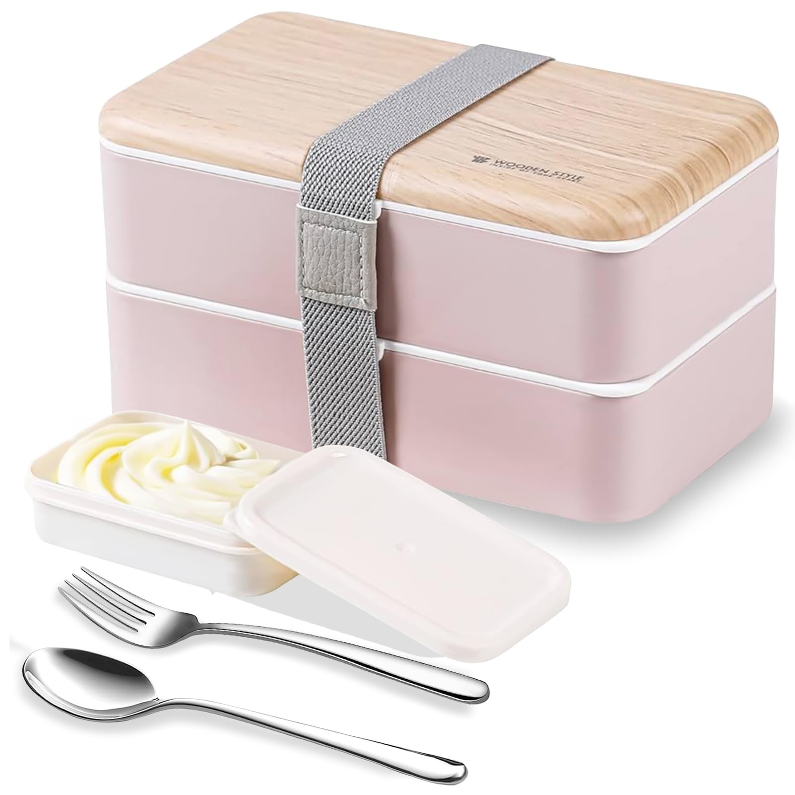 Original Bento Box Lunch Boxes 9.2X10.5X18.5CM (3.6X4.2X7.3INCH), Pink