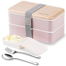 Original Bento Box Lunch Boxes 9.2X10.5X18.5CM (3.6X4.2X7.3INCH), Pink