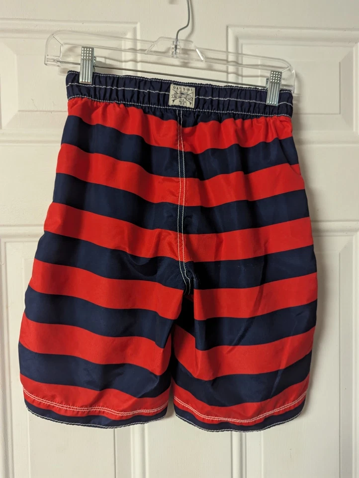 Pantalones Cortos de Natación GAP Surf Niños Tabla Niño XL (12) Reg Azul Marino y Rojo Rayas Muy Bonitos Usados en Excelente Condición Foto 2 de 4