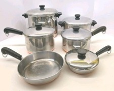 Vintage Revere Ware Copper Bottom 11 Pc Cookware Lot Pots Pans Lids USA