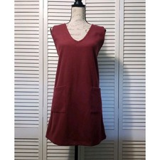 Asos Design Sleeveless Pinafore Pocket Dress Women's Size 8 Burgundy A-line Mini