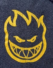 Vtg Spitfire Wheels Sweatshirt Blue Yellow Skateboard Hoodie Youth S 7/8