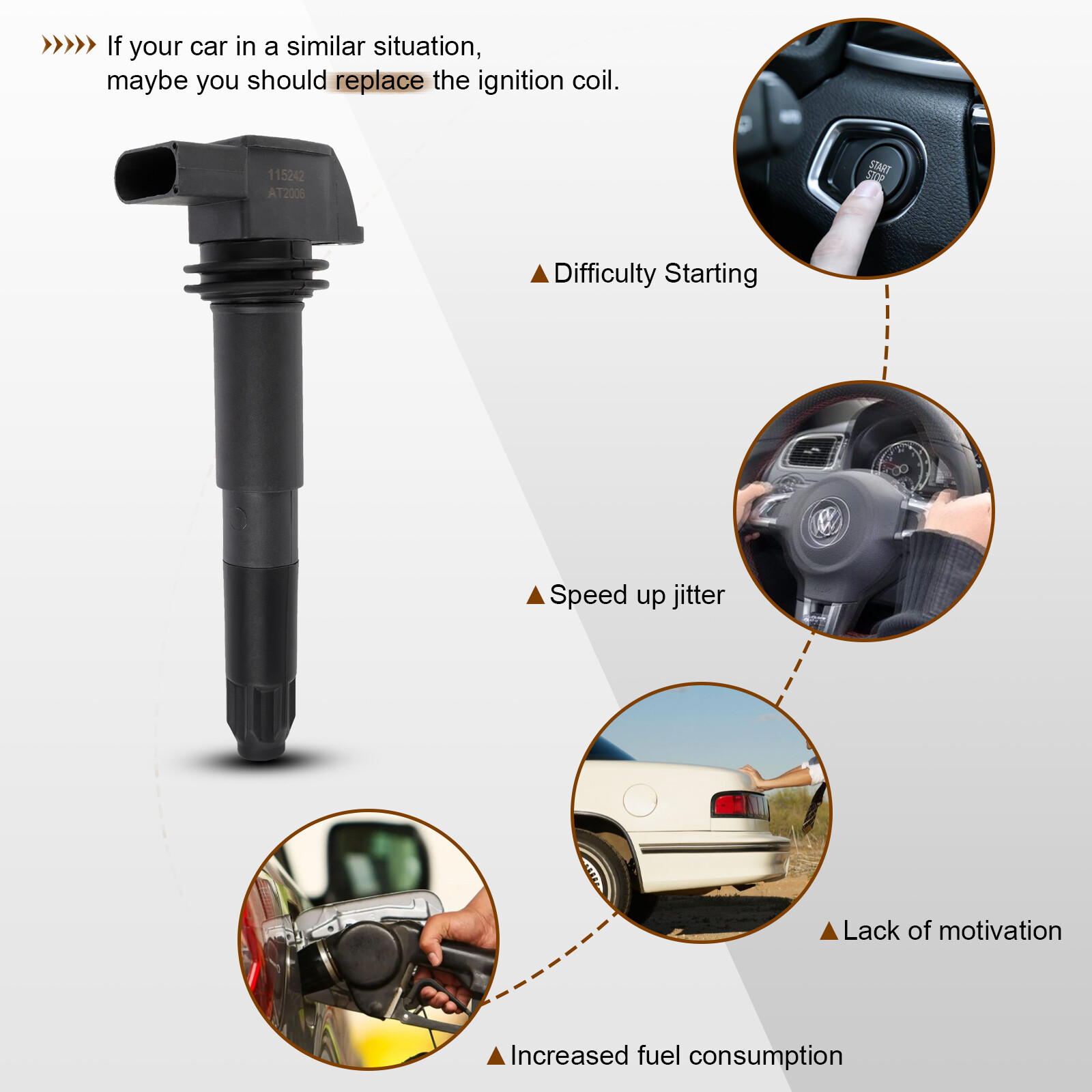 8 Pcs Ignition Coil Pack For Porsche Carrera GT 5.7L V10 2004 2005
