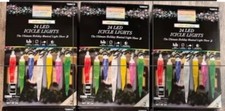 Lot of 3 Gemmy Orchestra of Lights Multi Color Changing 24 LED Icicle Lights NEW