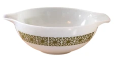 Vintage 1967 Pyrex # 444 Verde Autumn Floral Green Mixing Bowl 4 qt