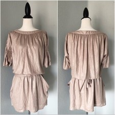 BCBGMaxAzria Women's Margie Khaki Ruched Mini Tie Dress Size XS XSMALL