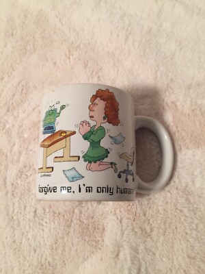 Vintage 80s Geek Floppygrams Mug  forgive Me Im Only Human  