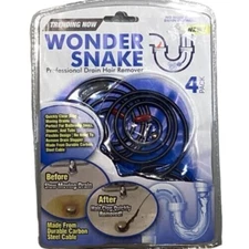 Drain Snake Professional Hair Remover Durable Carbon Steel Cable 22" Wonder