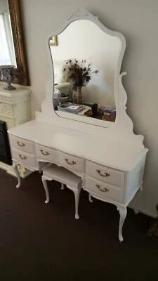 White Queen Anne Provincial French Bedroom Set And
