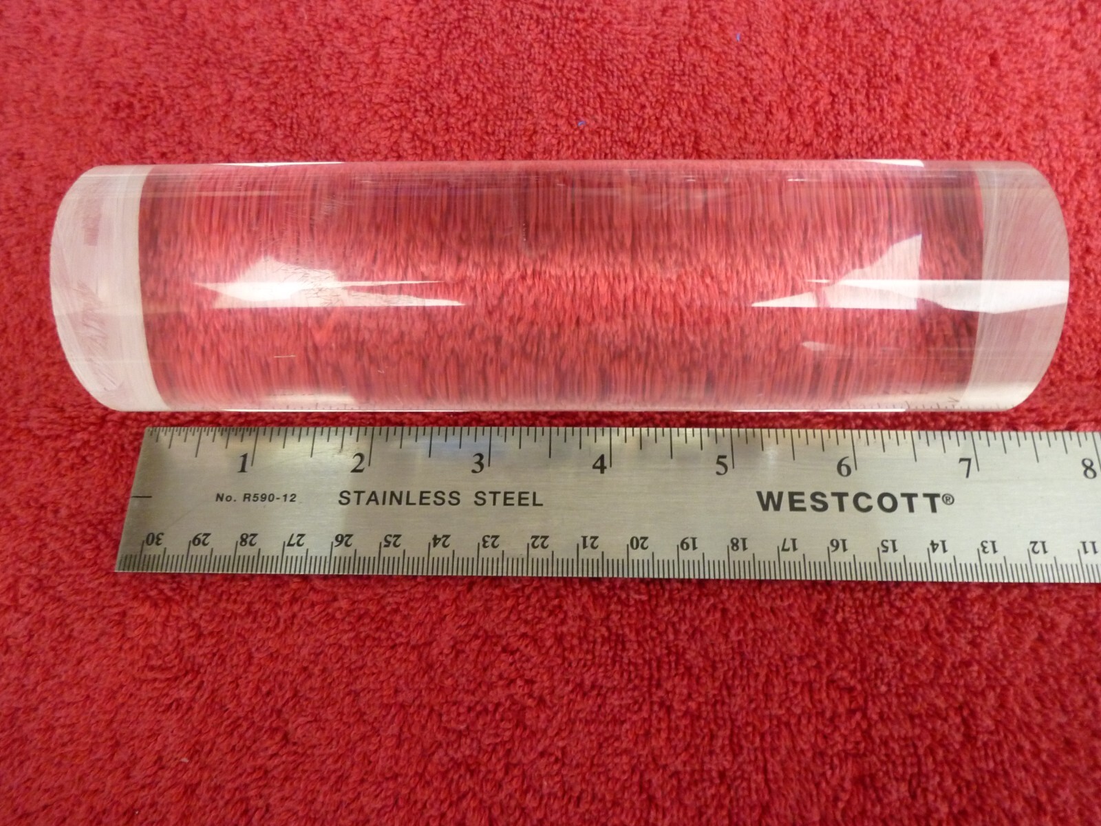 2" diameter X 7" long clear acrylic rod. eBay