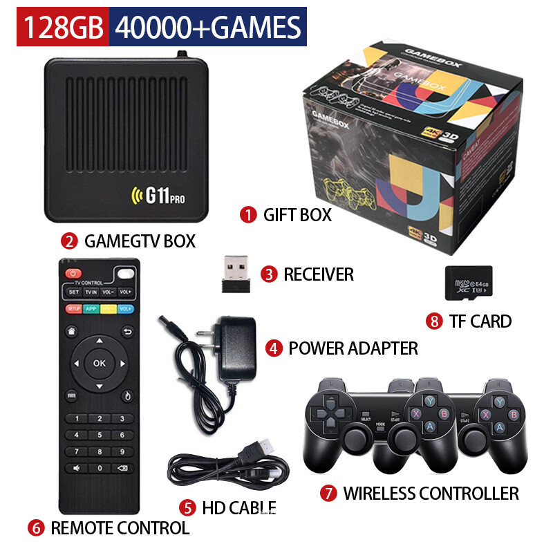 G11 Pro Game Box 4K HD TV 256G Built in 60000+ Retro Games