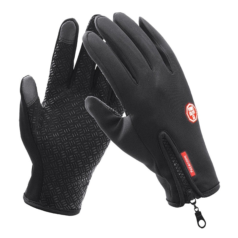 Winter gloves men warm thermal women water proof black-image