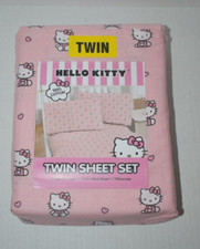 Hello Kitty Pink Hearts Twin Size Sheet Set