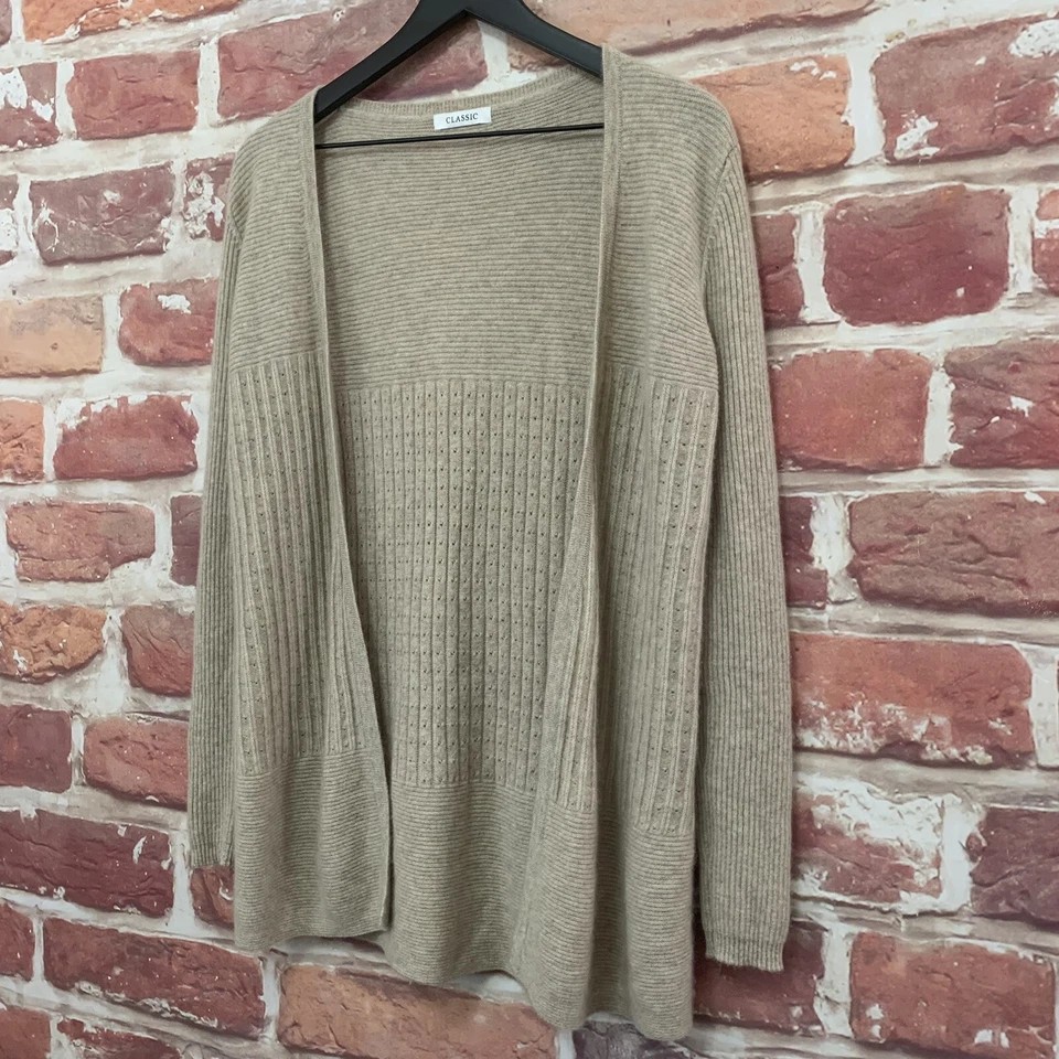 Cárdigan suéter clásico Marks & Spencer para mujer Reino Unido/8 100 % cachemir avena tostado Foto 2 de 4