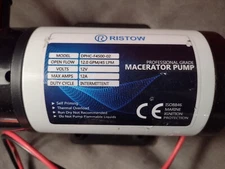 RISTOW RV Macerator Pump 12V, 12GPM RV Waste Water Pump(only) Self-Priming Sewer