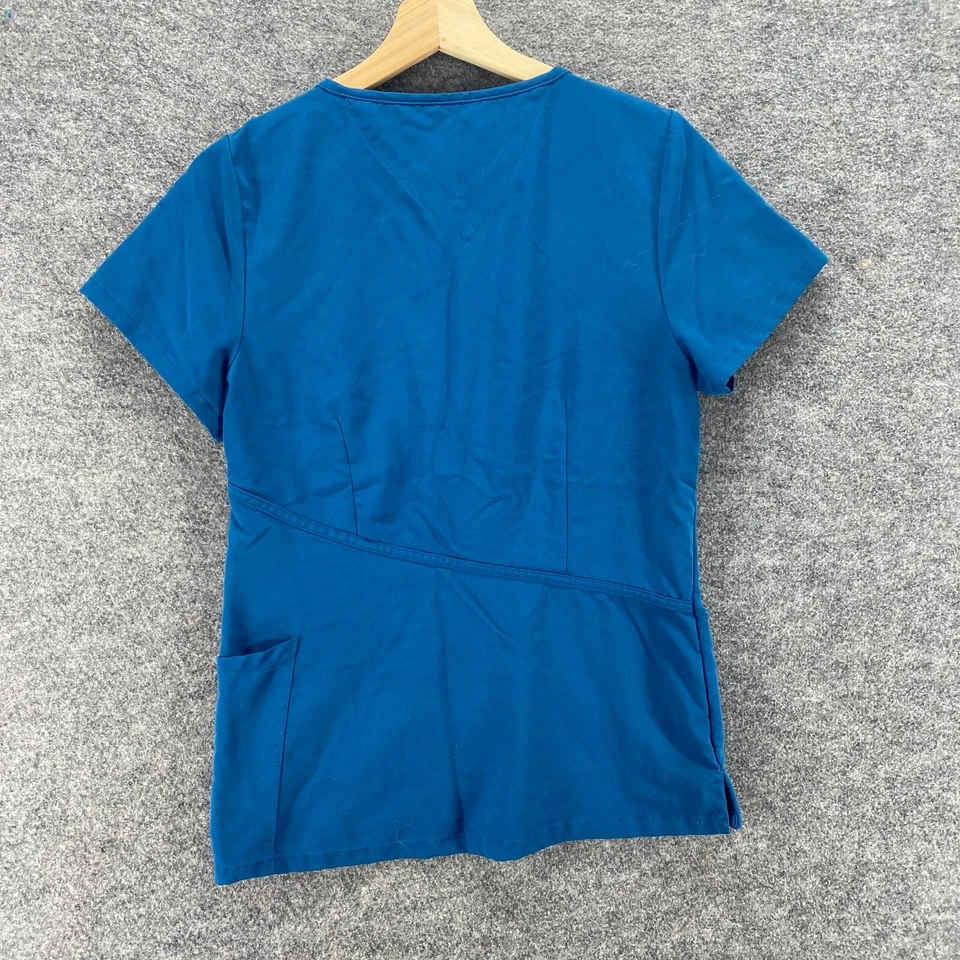 Blusa Médica Urbane Ultimate Mujer S Pequeña Azul Cuello en V Manga Corta Bolsillos Rayón Foto 2 de 4