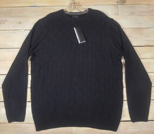 New GEOFFREY BEENE Men’s Textured Black Sweater Size L $65 - 第 1/5 張圖片