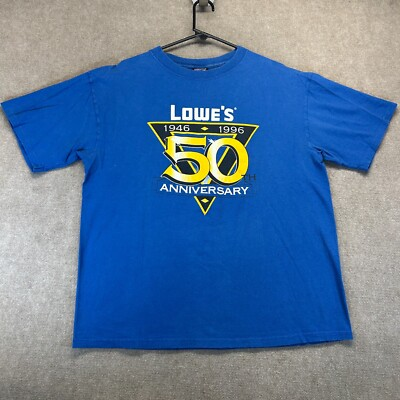 #ad Lowe#x27;s 50th Anniversary T Shirt Men#x27;s Large Vintage Soffe#x27;s 1996 Blue Hardware $29.99