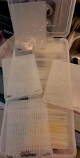 Pick from 100 Cuttlebug, Sizzix, Griffin, Holtz, Darice 4"x6" embossing folders