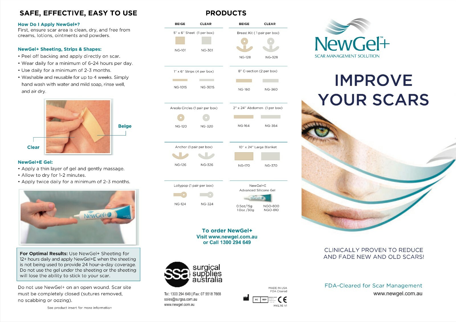 Newgel 2.5cm x 15cm SILICONE GEL STRIPS FOR SCARS CLEAR (NG301S) eBay