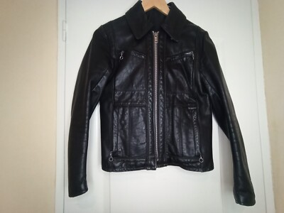 VINTAGE CAFE RACER SCHOTT 70/80er LEDER SCHWARZ BIKER 102W DAMEN GR. 6 (XS/S)