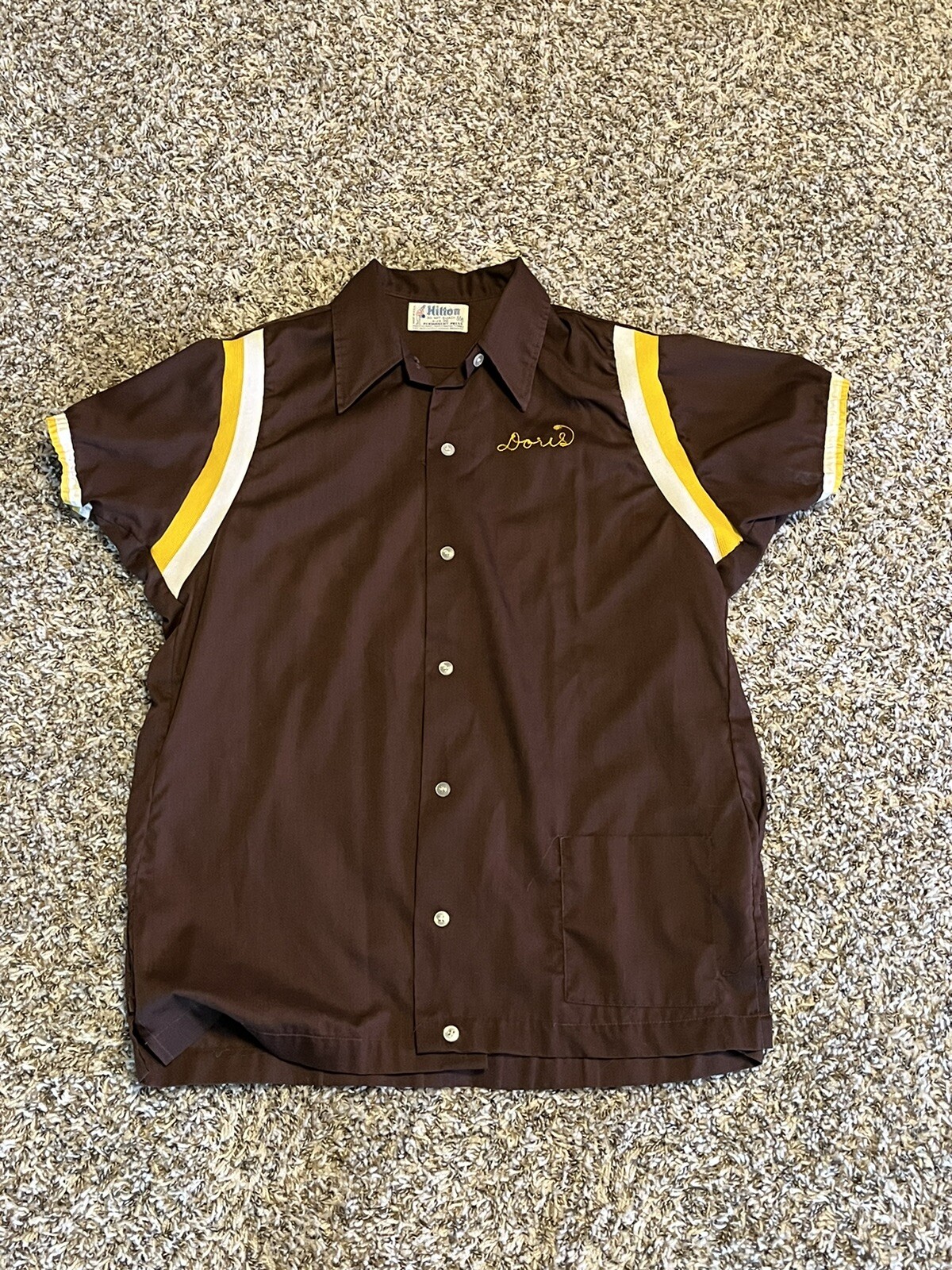 Vintage 1960/70s Hilton Bowling Shirt Size 38 Embroid… - Gem