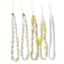 1box ABS Plastic Imitation Pearl  Wood  Polymer Clay Beaded Mobile Straps