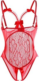 Sexy Cupless Women's Lingerie Teddy Babydoll One Piece Lace Sleepwear Bodysuit