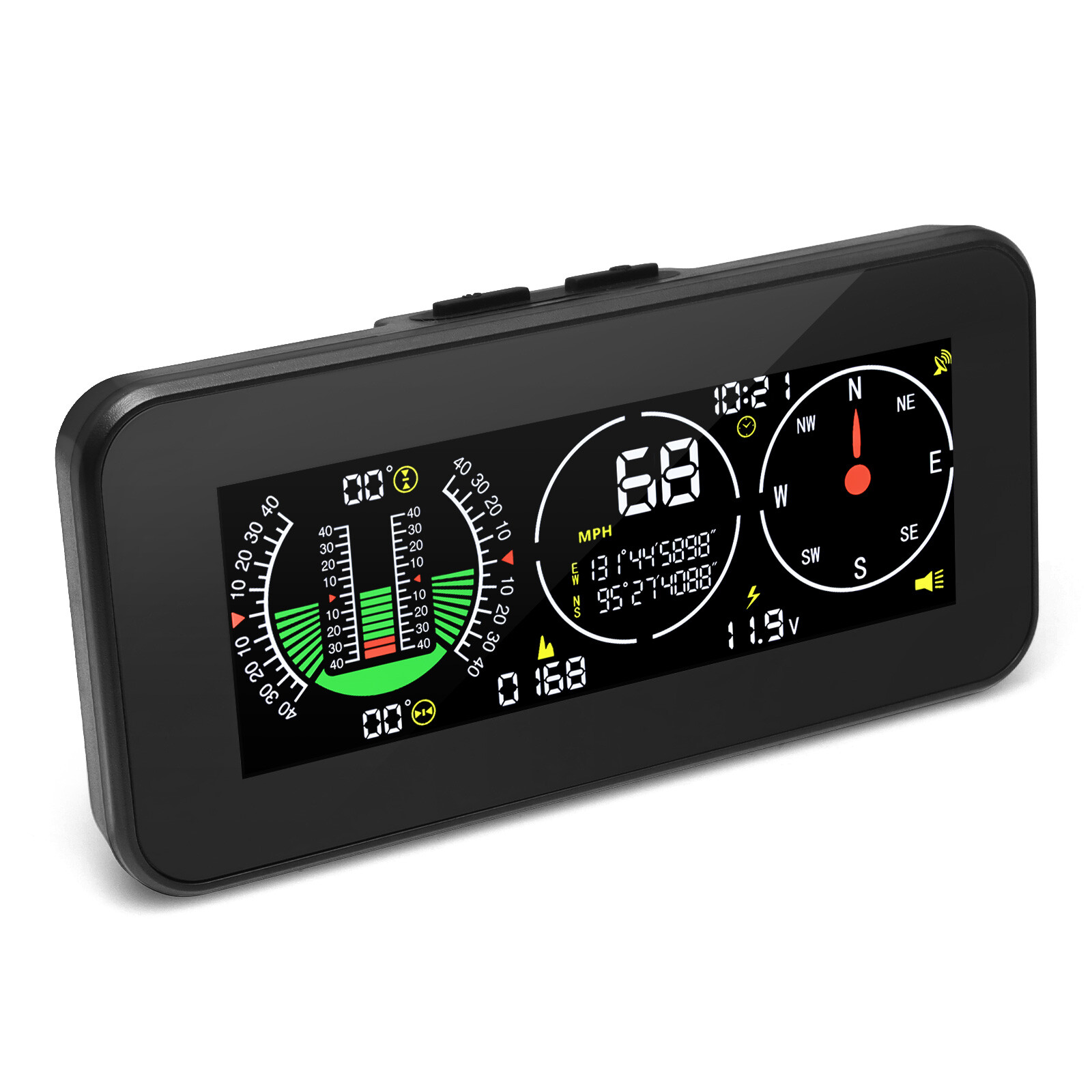 Compass Speedometer Car Off Road Digital GPS Inclinometer Compass HUD Slope Meter Gauge ...