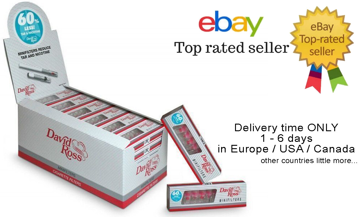 david ross cigarette filters 1x FULL BOX David Ross Cigarette Holder Filter 8mm 36 packs x 10 filters