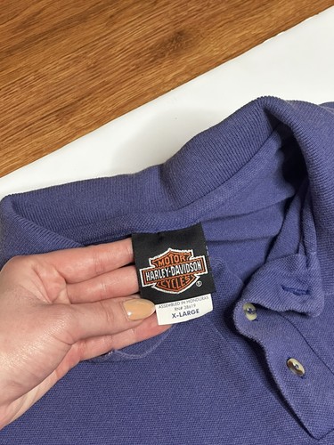 Vintage Harley Davidson Long Sleeve Polo Size XL Mens Back Graphic - Picture 4 of 6