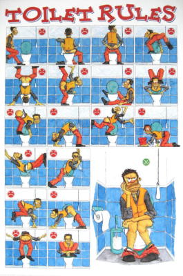 FUN POSTER TOILET RULES WC KLO REGELN VON MELE BRINK | eBay