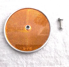 STIMSONITE 975 AMBER 3 1/4 INCH 2 PIE REFLECTOR CAN USE ON SCHWINN STINGRAY NOS