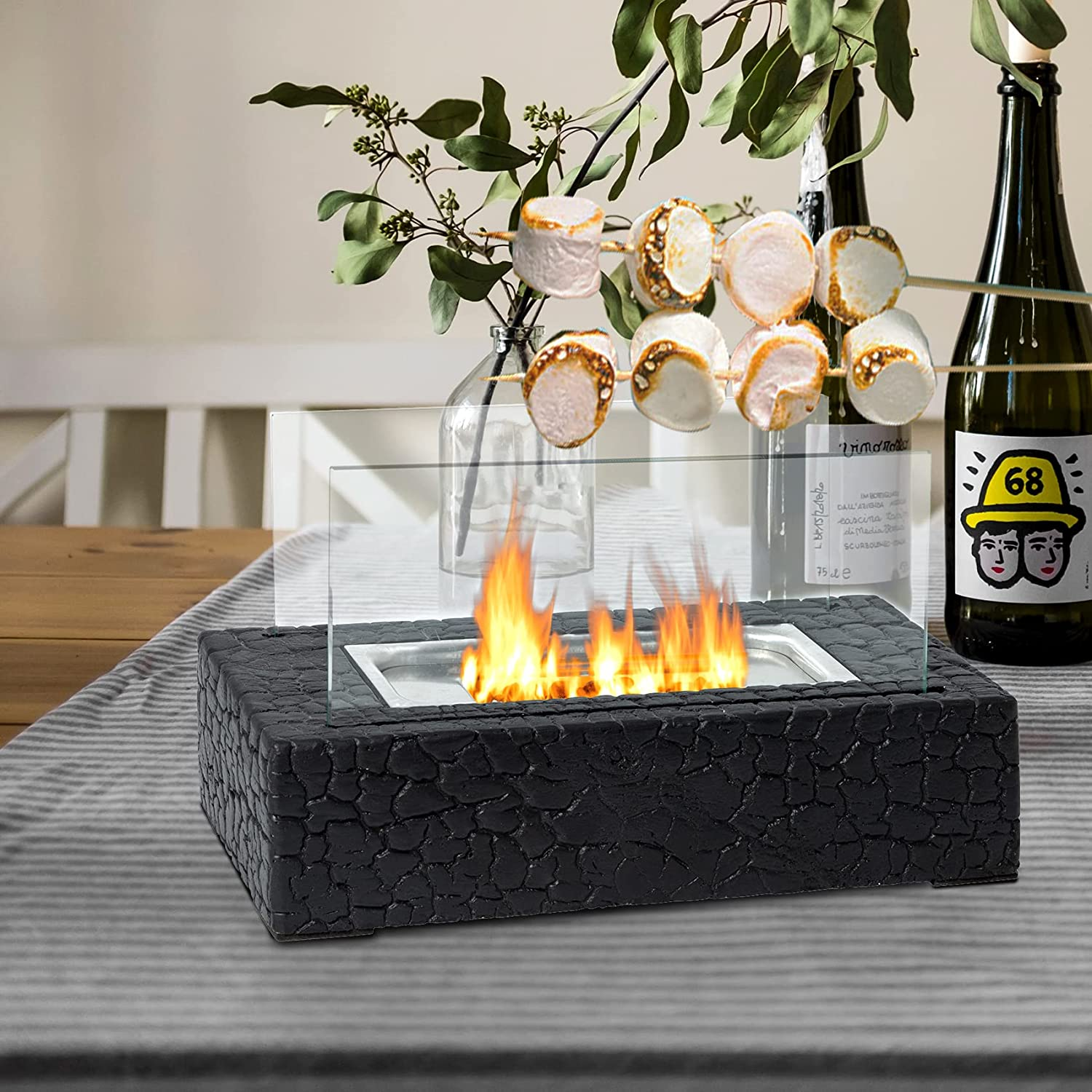 LIMOR Indoor Tabletop Fire Pit - Mini Personal Fire Bowl Outdoor Portable  Tablet | eBay
